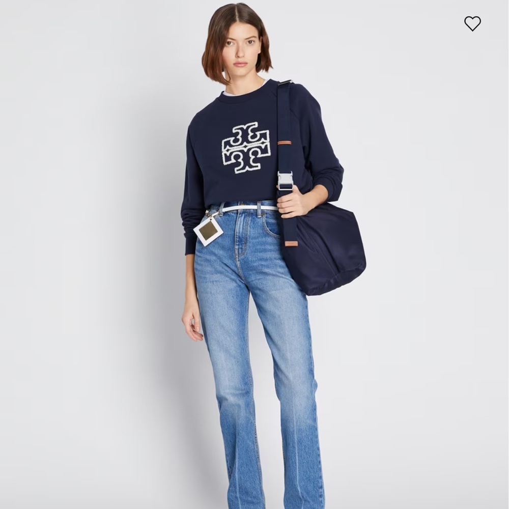 Tory Burch HEAVY FRENCH TERRY LOGO CREWNECK